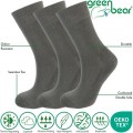 Green Bear Unisex Bamboo Socks (3 x Grey Pack) - Extra Cushioned Sole - Luxuriously Soft & Antibacterial