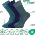 Green Bear Unisex Bamboo socks - Extra Cushioned Sole (3 multi colour pack) - Luxurious soft & antibacterial bamboo