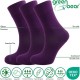 Green Bear Unisex Bamboo socks - Extra Cushioned Sole (3 Purple pack) - soft & antibacterial